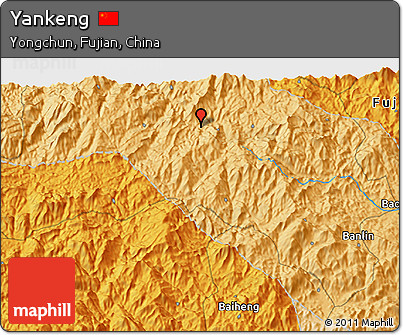 Political 3D Map of Yankeng