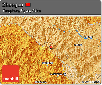 Political 3D Map of Zhongku