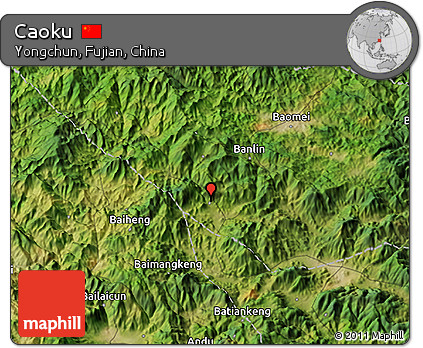 Satellite 3D Map of Caoku