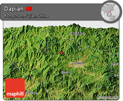 Satellite 3D Map of Dapian
