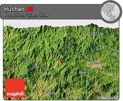 Satellite 3D Map of Hushan