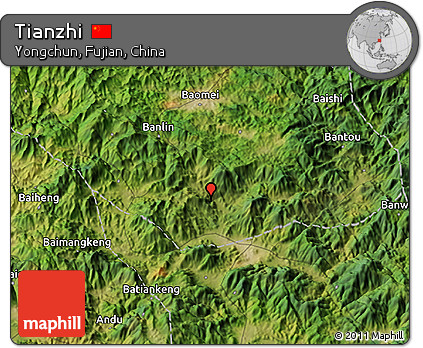 Satellite 3D Map of Tianzhi