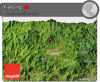 Satellite 3D Map of Xianjing
