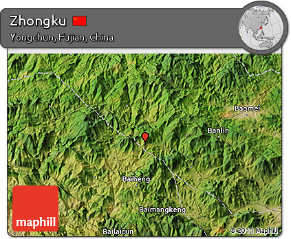 Satellite 3D Map of Zhongku