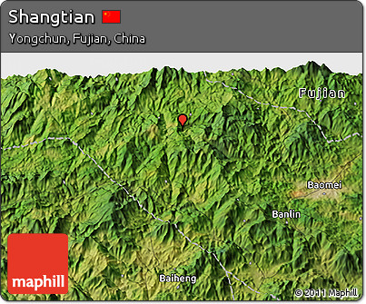Satellite 3D Map of Shangtian