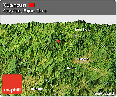 Satellite 3D Map of Xuancun