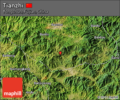 Satellite 3D Map of Tianzhi