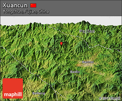 Satellite 3D Map of Xuancun