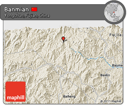 Shaded Relief 3D Map of Banmian