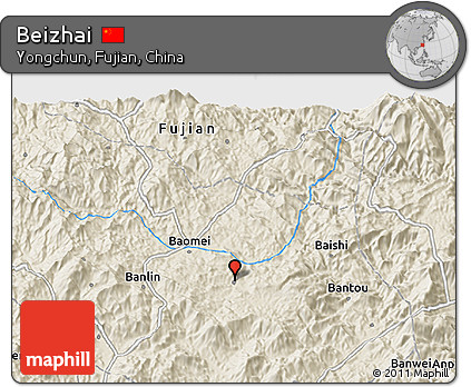 Shaded Relief 3D Map of Beizhai