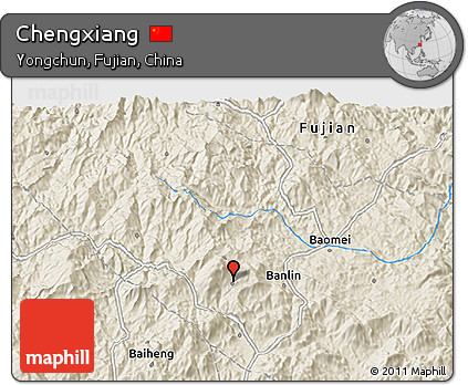Shaded Relief 3D Map of Chengxiang