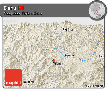 Shaded Relief 3D Map of Dahu