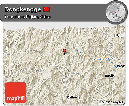 Shaded Relief 3D Map of Dongkengge