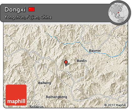 Shaded Relief 3D Map of Dongxi
