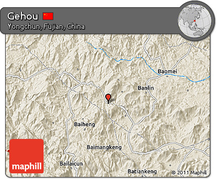 Shaded Relief 3D Map of Gehou