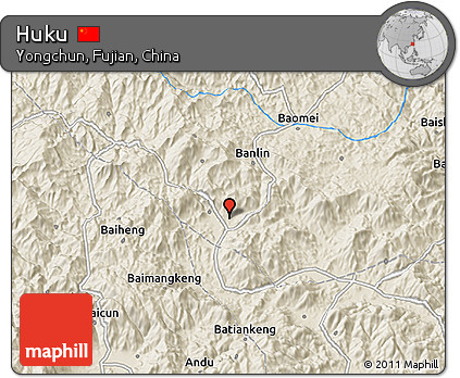 Shaded Relief 3D Map of Huku
