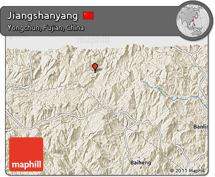 Shaded Relief 3D Map of Jiangshanyang