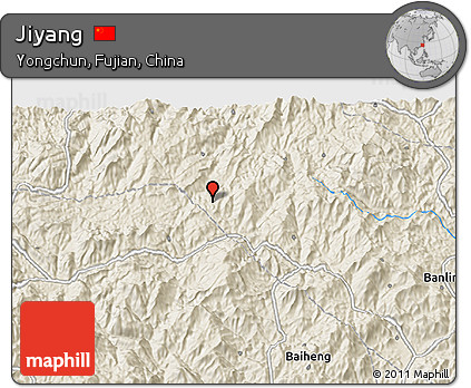 Shaded Relief 3D Map of Jiyang