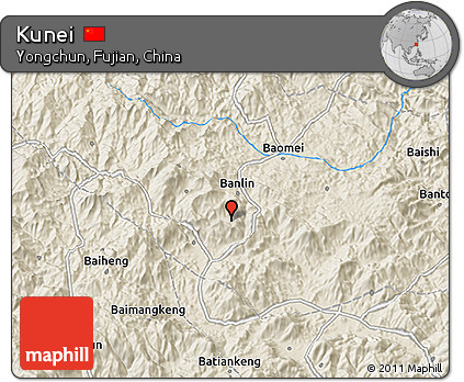 Shaded Relief 3D Map of Kunei