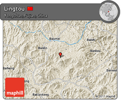 Shaded Relief 3D Map of Lingtou