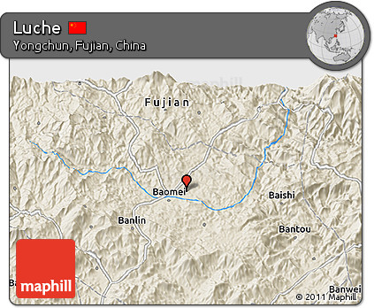 Shaded Relief 3D Map of Luche