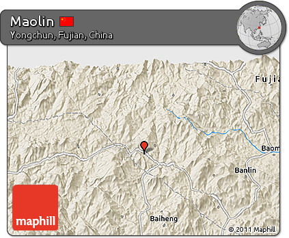 Shaded Relief 3D Map of Maolin
