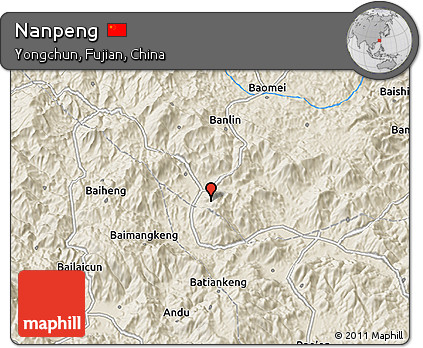 Shaded Relief 3D Map of Nanpeng