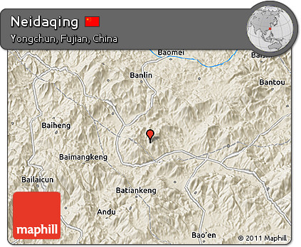 Shaded Relief 3D Map of Neidaqing