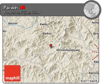 Shaded Relief 3D Map of Paiwei
