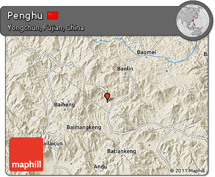 Shaded Relief 3D Map of Penghu