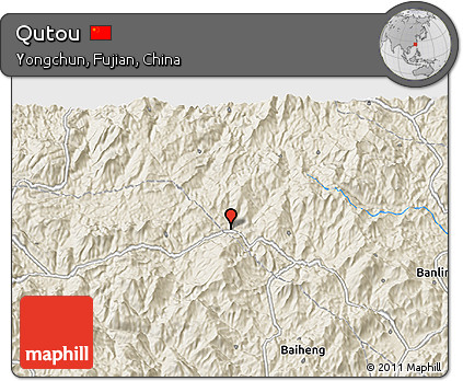Shaded Relief 3D Map of Qutou