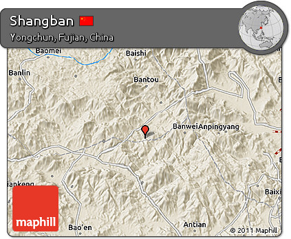 Shaded Relief 3D Map of Shangban