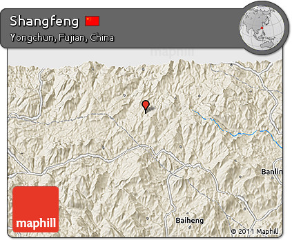 Shaded Relief 3D Map of Shangfeng