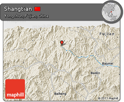 Shaded Relief 3D Map of Shangtian