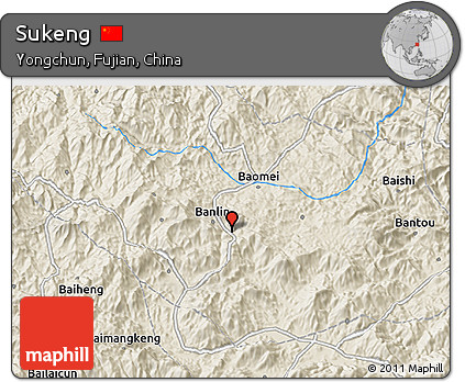 Shaded Relief 3D Map of Sukeng