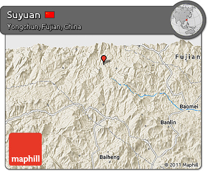 Shaded Relief 3D Map of Suyuan