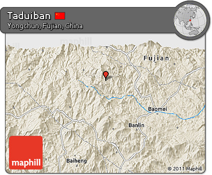 Shaded Relief 3D Map of Taduiban