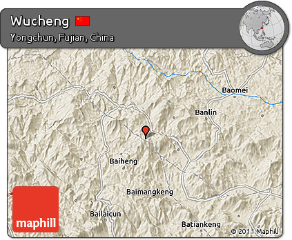 Shaded Relief 3D Map of Wucheng