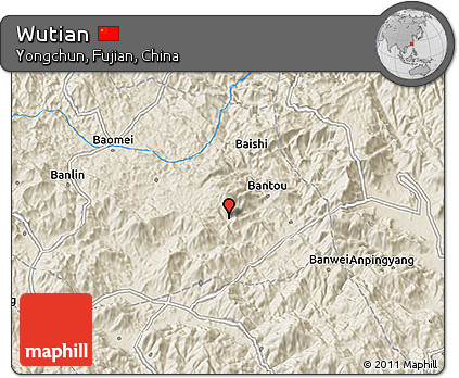 Shaded Relief 3D Map of Wutian