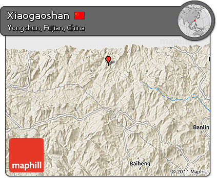 Shaded Relief 3D Map of Xiaogaoshan