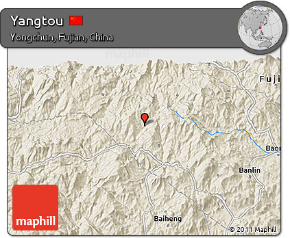 Shaded Relief 3D Map of Yangtou