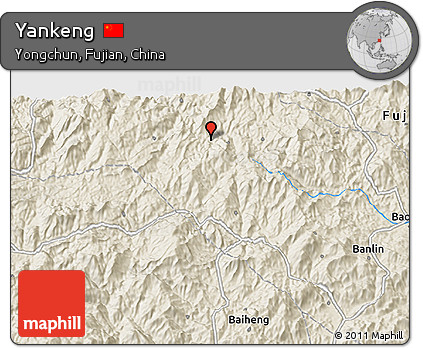 Shaded Relief 3D Map of Yankeng