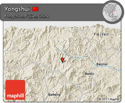 Shaded Relief 3D Map of Yongshui