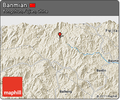Shaded Relief 3D Map of Banmian