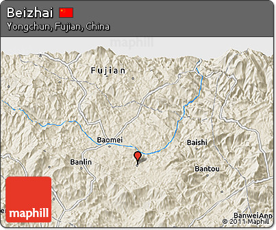 Shaded Relief 3D Map of Beizhai