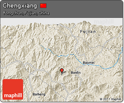 Shaded Relief 3D Map of Chengxiang