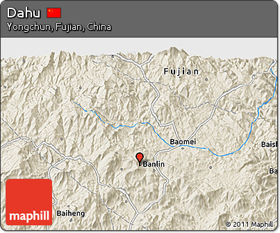 Shaded Relief 3D Map of Dahu
