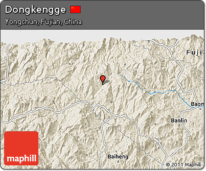 Shaded Relief 3D Map of Dongkengge