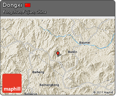 Shaded Relief 3D Map of Dongxi