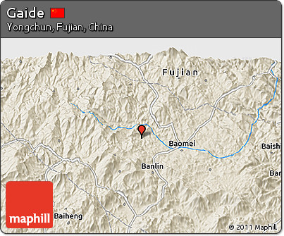 Shaded Relief 3D Map of Gaide
